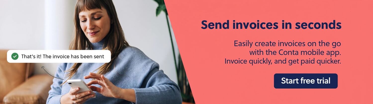A woman easily sending an invoice for free on her phone