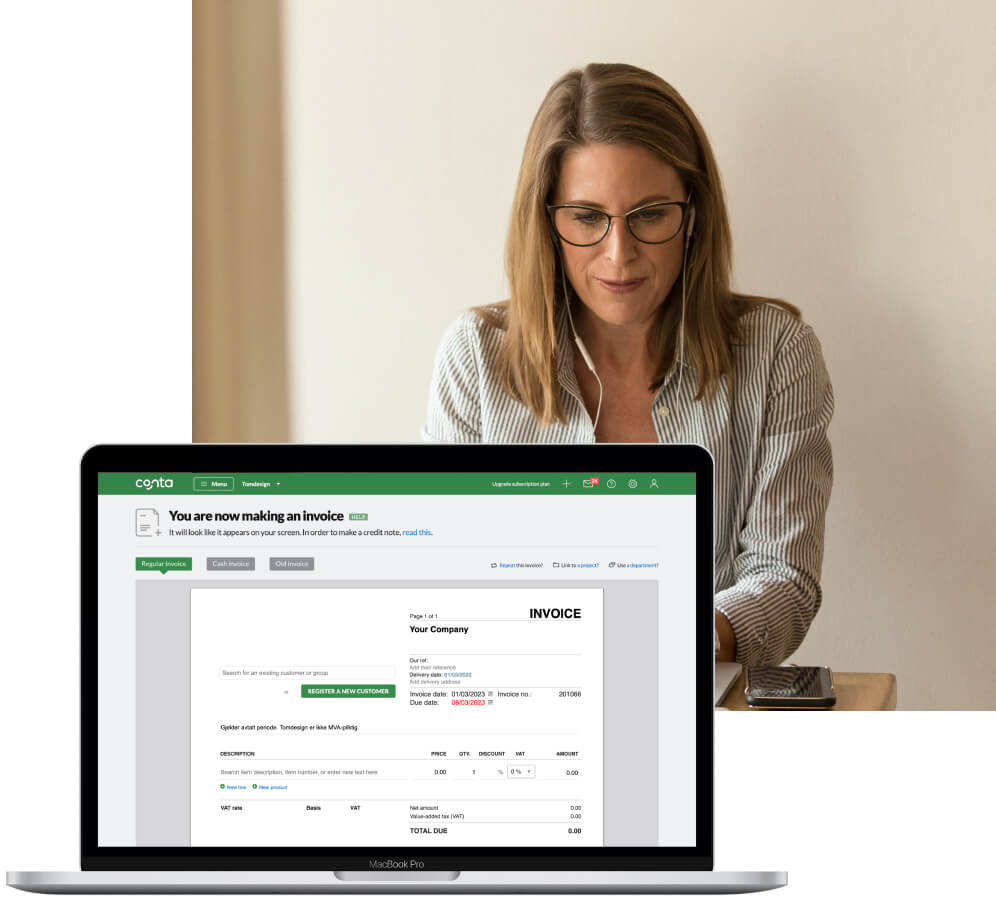 Generate, download and send professional invoices online