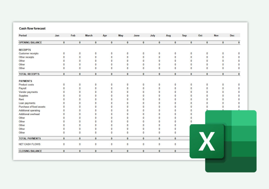 simple cash flow forecast template excel free download