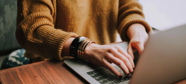 A person working on a laptop