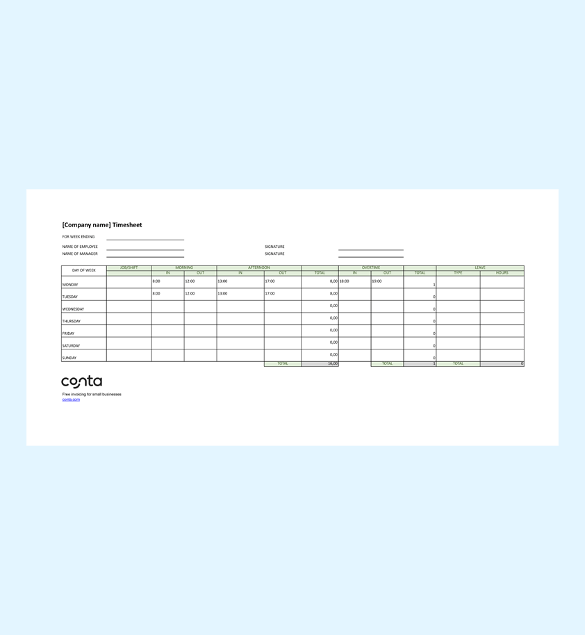 What is a timesheet template?