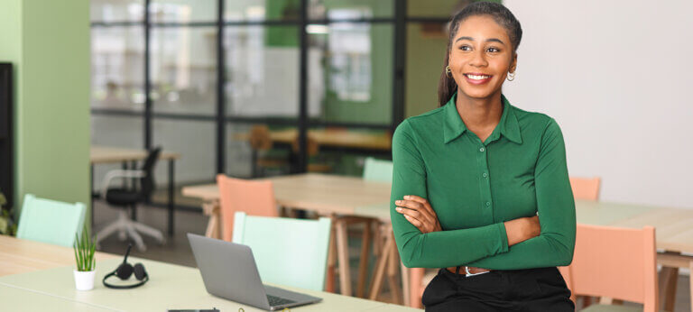 Woman working with the end of the financial year.