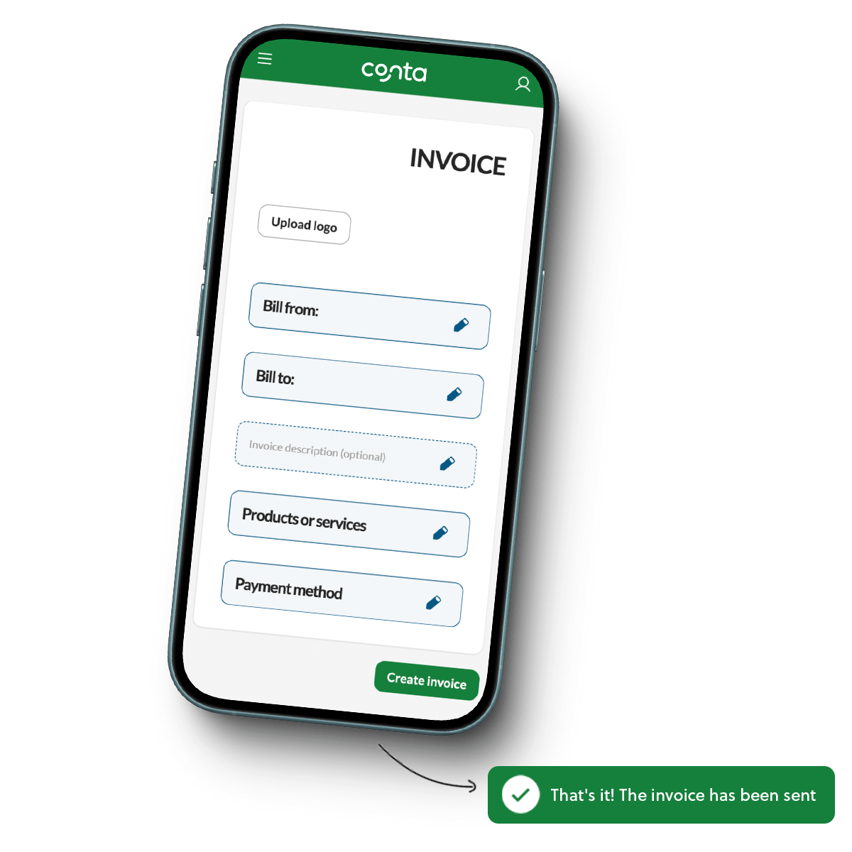 Create invoices on the go