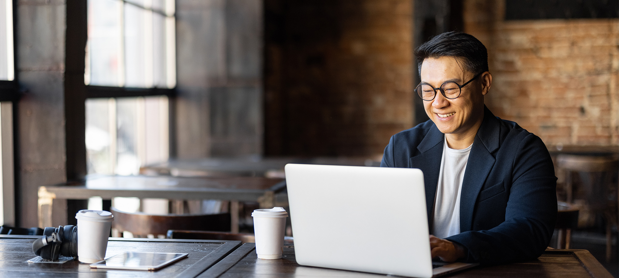 A man creating a timesheet