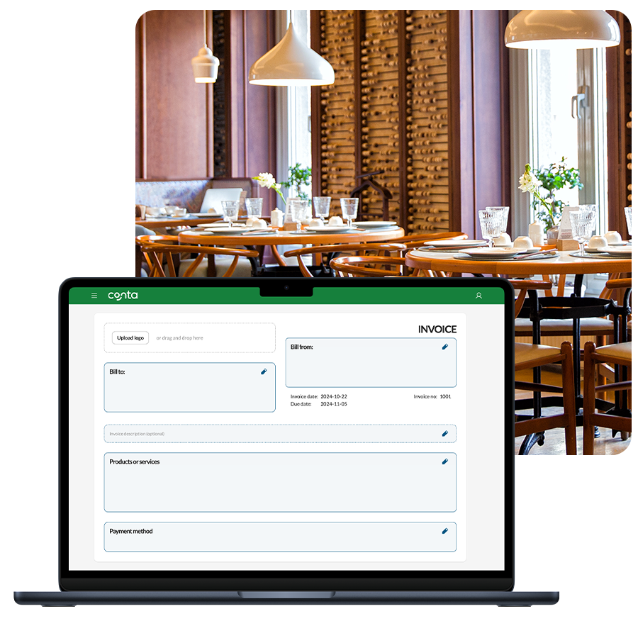 Create an unlimited number of free restaurant invoices