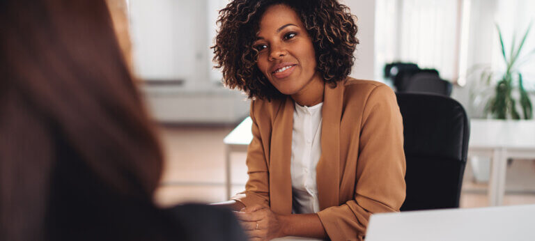 A woman building good relationships with customers