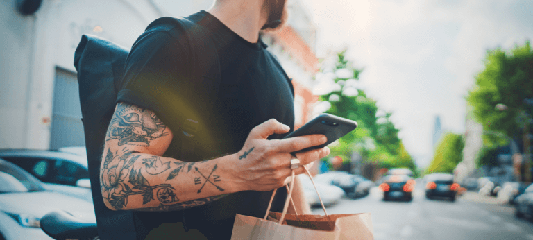 A man delivering food as part of the gig economy