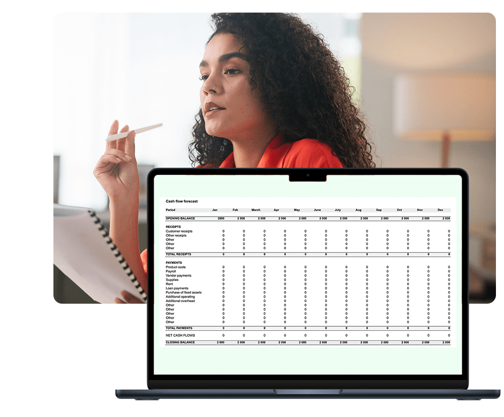 Free cash flow forecast template for businesses in India