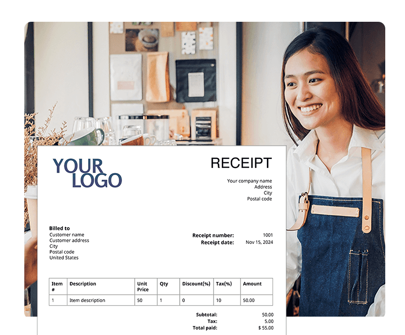 Free receipt template for businesses in Australia