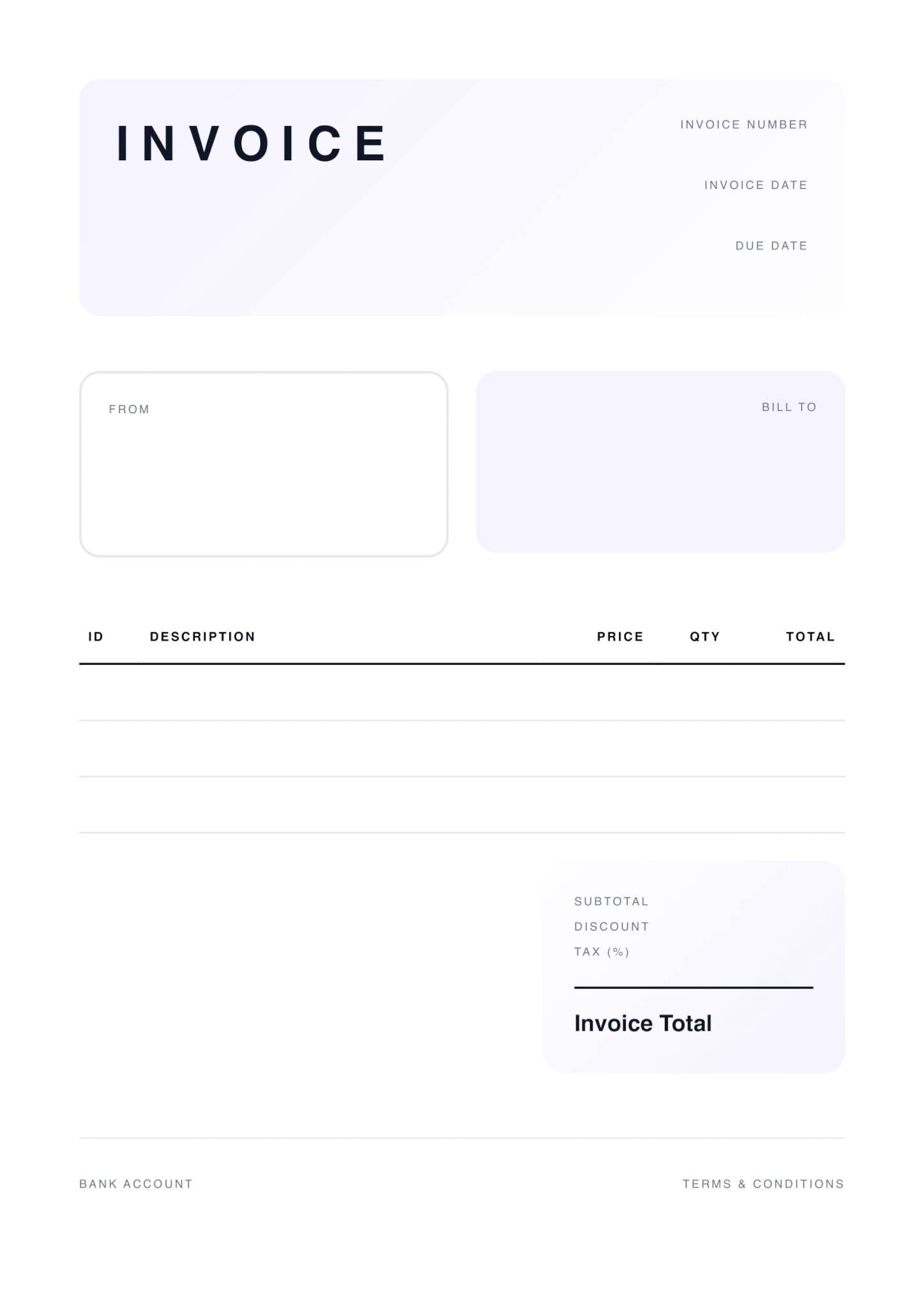 Invoice template for catering