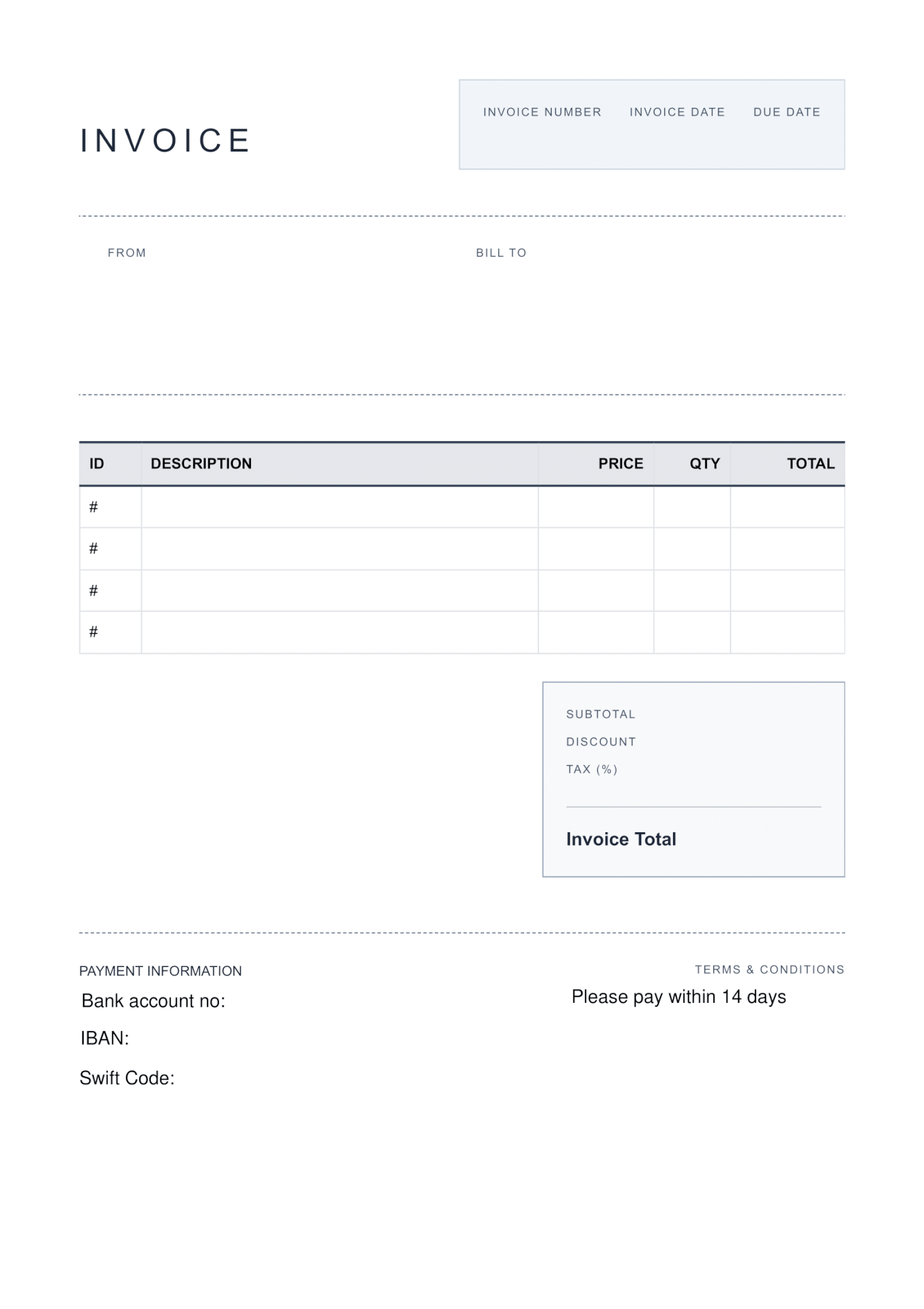 Invoice template for cleaning