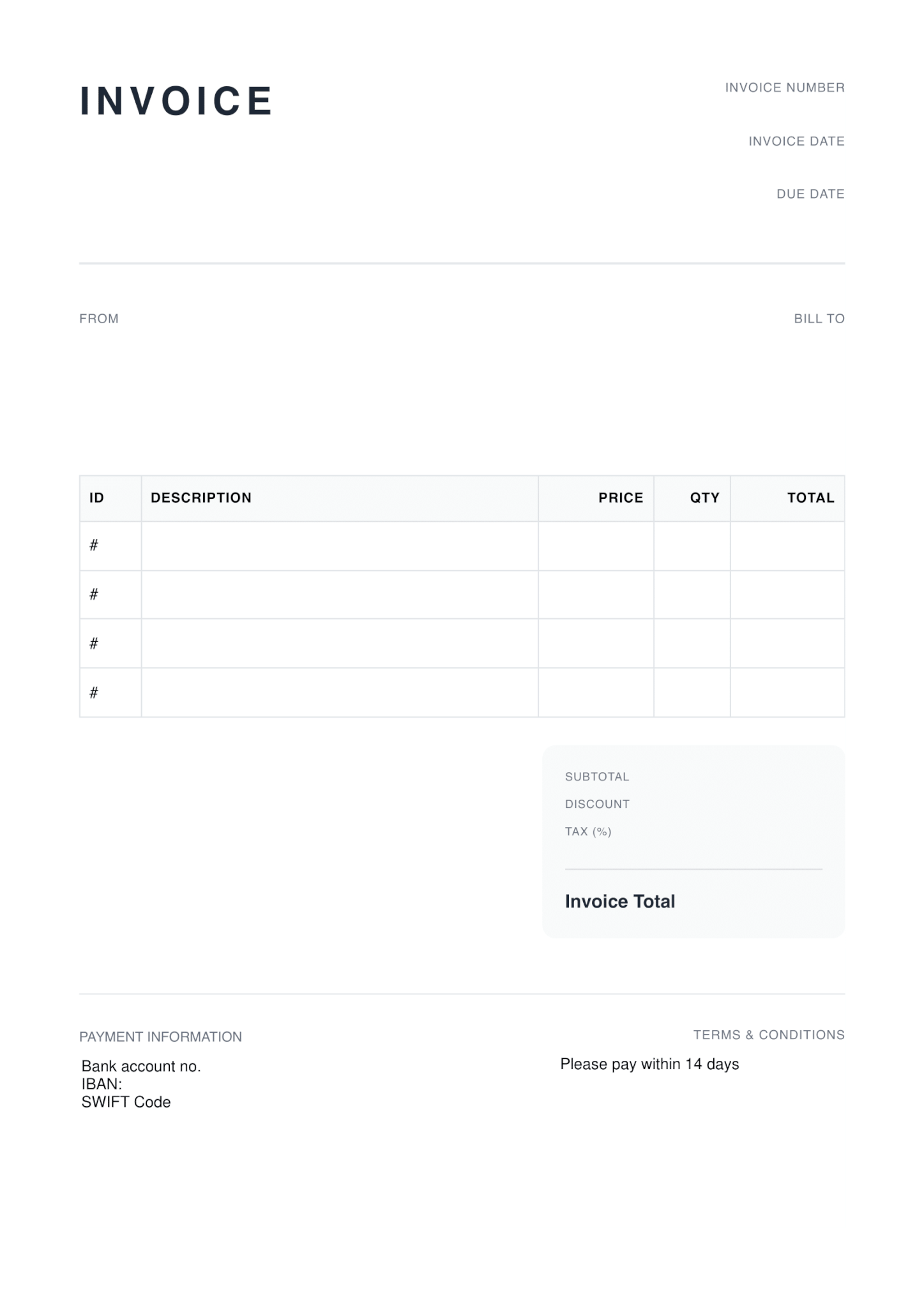 Invoice template for contractors